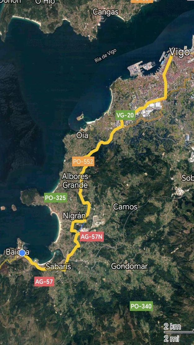 Baiona - Vigo (Španělsko) 23 km 